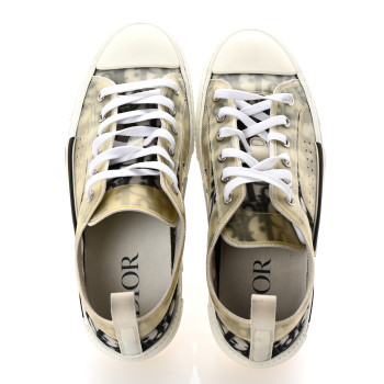CHRISTIAN DIOR Technical Canvas Oblique Oblique B23 Low Top Sneakers 40 White Black