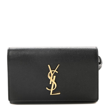 SAINT LAURENT Grain De Poudre Monogram Kate Belt Bag Black