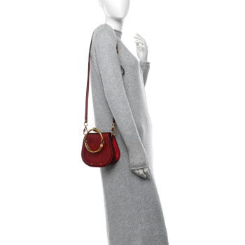 CHLOE Calfskin Suede Small Nile Bracelet Bag Intense Red