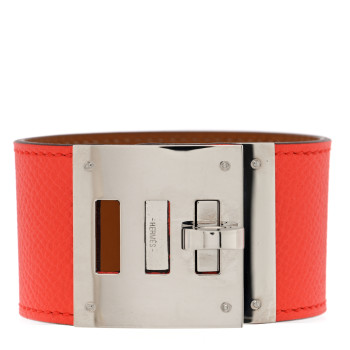 HERMES Epsom Kelly Dog Bracelet Rose Jaipur
