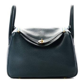 HERMES Taurillon Clemence Lindy 30 Vert Cypress