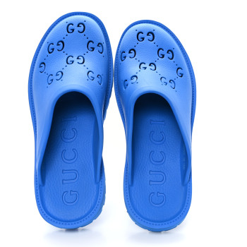 GUCCI Rubber GG Monogram Mens Sandals 12 Bright Splash