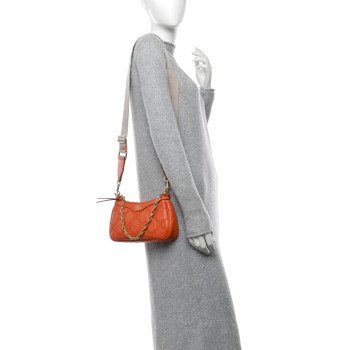 GUCCI Calfskin GG Matelasse Chain Handbag Deep Orange Natural