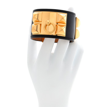HERMES Box Collier De Chien CDC Bracelet S Black