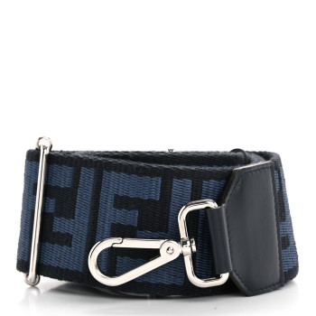 FENDI Ribbon Vitello Seta FF 1974 Adjustable Strap You Blue