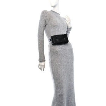 BOTTEGA VENETA Nappa Maxi Intreccio The Belt Cassette Bag Black