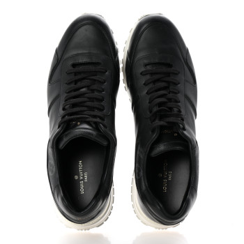 LOUIS VUITTON Calfskin Mesh Monogram Eclipse Mens Run Away Sneaker 8 Black