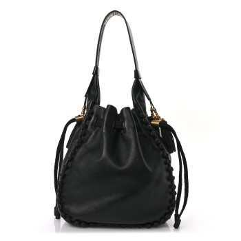 CHRISTIAN DIOR Lambskin Bucket Bag Black