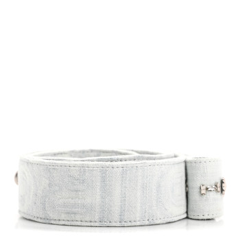 FENDI Bleached Denim Baguette Pocket Strap Blue White