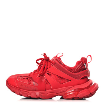 BALENCIAGA Mesh Nylon Womens Track Sneakers 37 Red