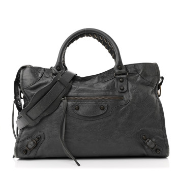 BALENCIAGA Agneau Classic Hardware City Gris Tarmac