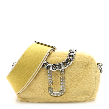 MARC JACOBS Faux Fur Plush Snapshot Camera Bag Chick Yellow