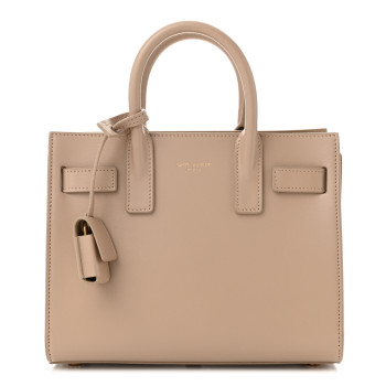 SAINT LAURENT Calfskin Nano Sac De Jour Beige