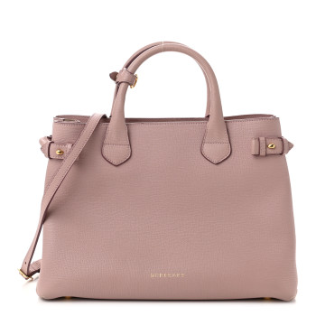 BURBERRY Derby Calfskin House Check Medium Banner Tote Pale Orchid