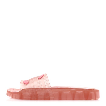 CHANEL PVC Transparent CC Flat Slide Sandals 40 Pink