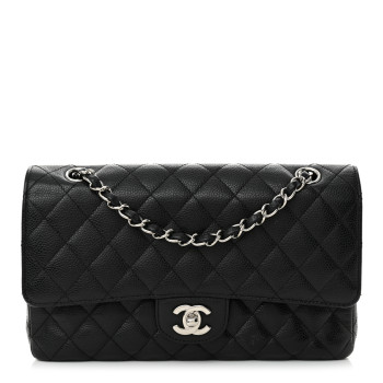 CHANEL Caviar Quilted Medium Double Flap Black