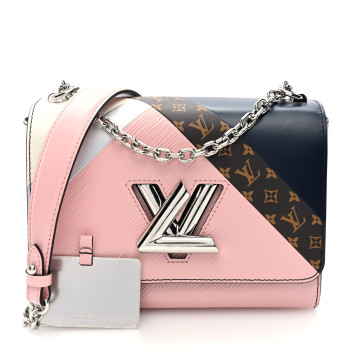 LOUIS VUITTON Epi Monogram Tape Twist Shoulder Bag MM Rose White