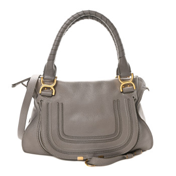 CHLOE Calfskin Medium Marcie Satchel Cashmere Grey
