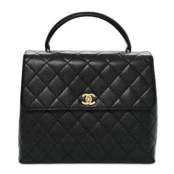 CHANEL Caviar Quilted Jumbo Kelly Flap Black