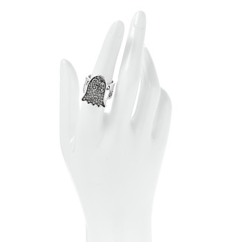 GUCCI Sterling Silver Grey Diamond GucciGhost Ghost Ring 54 7