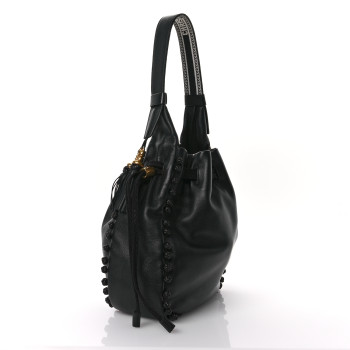 CHRISTIAN DIOR Lambskin Bucket Bag Black