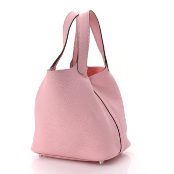 HERMES Taurillon Clemence Picotin Lock 18 PM Rose Sakura