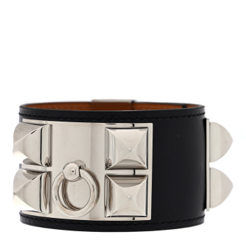 HERMES Box Collier De Chien CDC Bracelet S Black