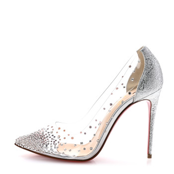 CHRISTIAN LOUBOUTIN PVC Specchio Degrastrass 100 Pumps 36.5 Version Silver
