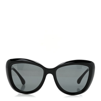 CHANEL Acetate Enamel Heart Butterfly Sunglasses 5517 Black