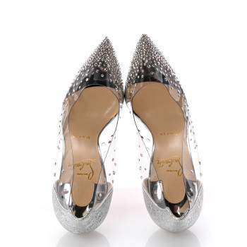 CHRISTIAN LOUBOUTIN PVC Specchio Degrastrass 100 Pumps 36.5 Version Silver