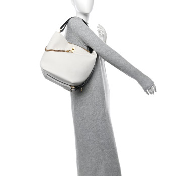 GIVENCHY Grained Calfskin Medium GV Bucket Bag White