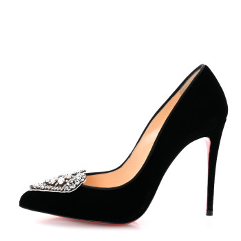 CHRISTIAN LOUBOUTIN Velvet 100 Pumps 36.5 Black