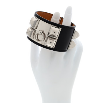 HERMES Box Collier De Chien CDC Bracelet S Black