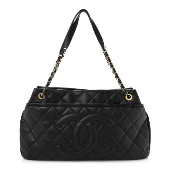 CHANEL Caviar Quilted Timeless CC Soft Tote Black