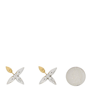 LOUIS VUITTON Metal Louisette Earrings Silver Gold