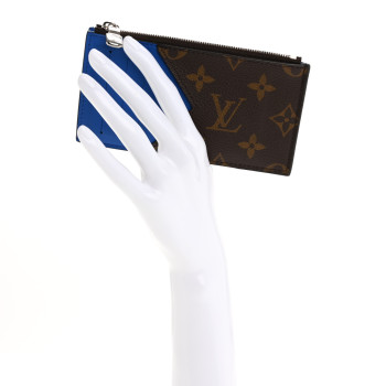 LOUIS VUITTON Monogram Calfskin Coin Card Holder Indigo Blue