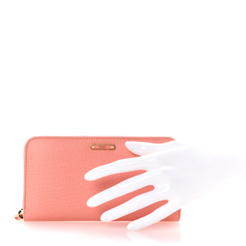 FENDI Vitello Elite Zip Around Wallet Pesca
