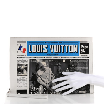 LOUIS VUITTON Calfskin Newspaper Print Pouch