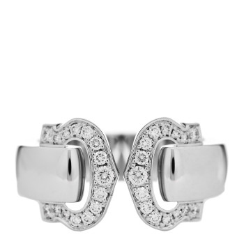 CARTIER 18K White Gold Diamond C De Cartier Ring 48 4.5