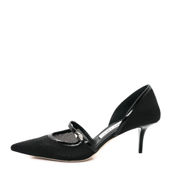 JIMMY CHOO Mesh Patent Carolyn 60 Pumps 36.5 Black