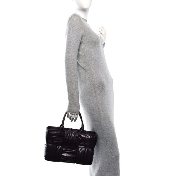 BOTTEGA VENETA Foulard Intrecciato Pleated Medium Arco Tote Dark Mystic