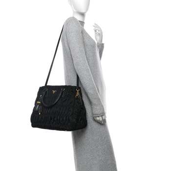PRADA Tessuto Nylon Gaufre Tote Black