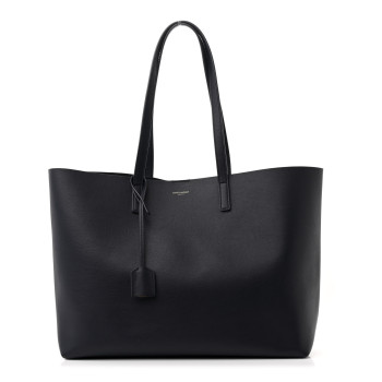SAINT LAURENT Calfskin Large Shopping Tote Deep Marine