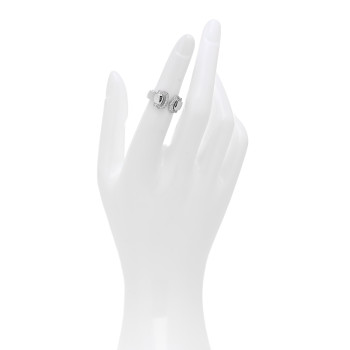 CARTIER 18K White Gold Diamond C De Cartier Ring 48 4.5