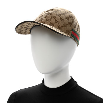 GUCCI Monogram Web Baseball Hat M Beige Cocoa