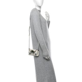FENDI Nappa Rabbit Fox Fur Micro Buggie Baguette White Nirvana Black