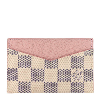 LOUIS VUITTON Damier Azur Daily Card Holder Rose Ballerine