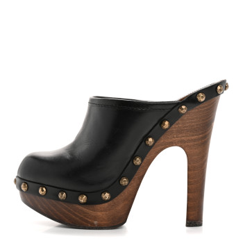 SAINT LAURENT Smooth Calfskin Camoy Clogs 37 Black
