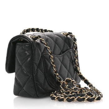CHANEL Grained Lambskin Quilted Mini Flap Black