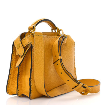FENDI Cuoio Romano Vitello Cover Sellerissima Monochrome Mini Peekaboo I SEE U Satchel Sunflower